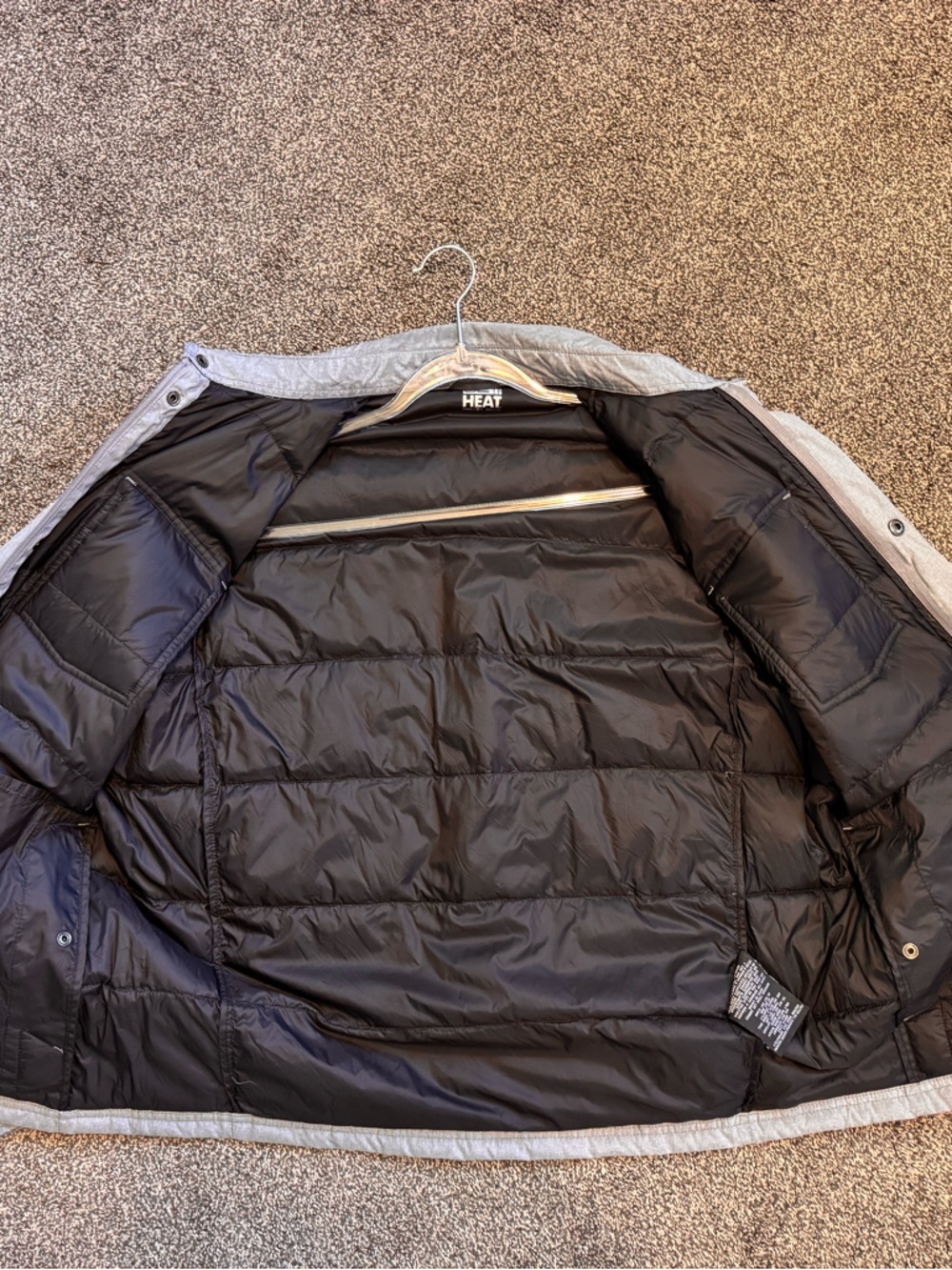 32 Degrees Heat Men's Gray Quilted Puffer Jacket Lightweight Size Medium - Picture 7 of 11